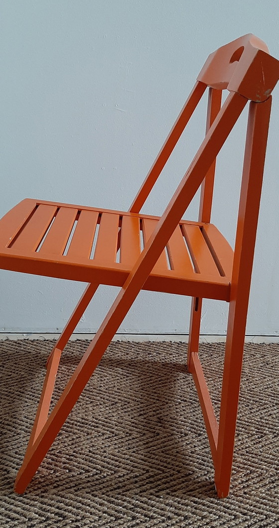 Image 1 of Vintage Ikea folding chairs World Cup Orange, Aldo Jacober style 1970s