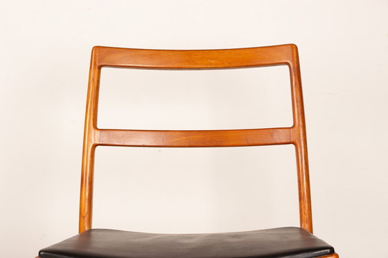 Image 1 of Set van 4 Deense stoelen van teakhout en leer, model 430, van Arne Vodder voor Sibast, 1960.