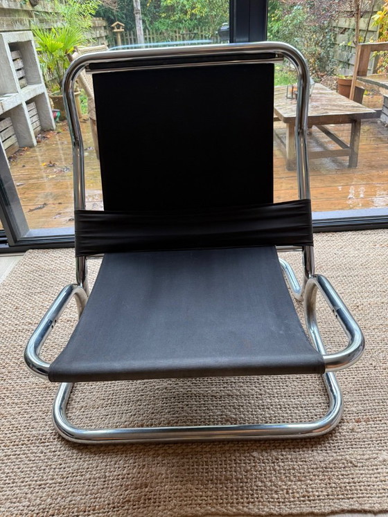 Image 1 of 1 sedia vintage in cromo/tela