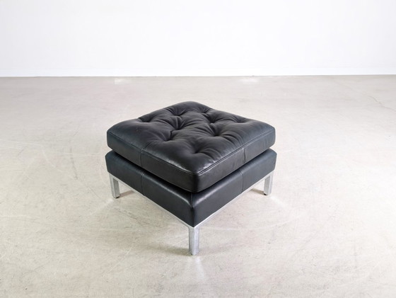 Image 1 of Original Ottoman de Sede DS-0040 Leather Design Footstool Black