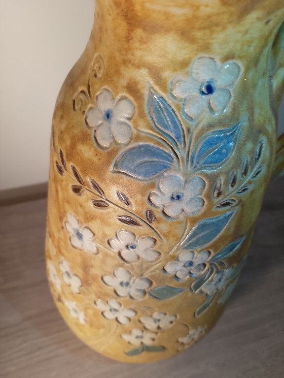 Image 1 of Grande brocca artistica di Bouffioulx, firmata Dubois, Belgio