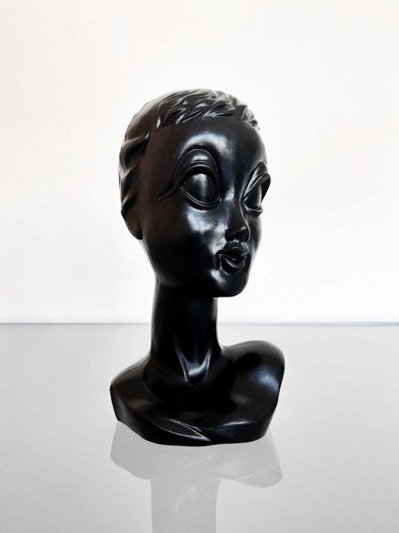 Vintage Black Twiggy Head – Decorative Objects, Plastic (photo 5 of 5)