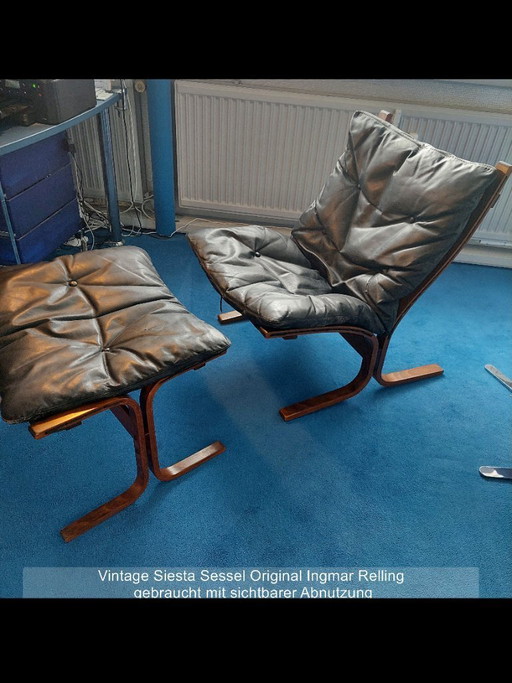4 Stück Siesta Fiora Sessel und ein Fußhocker Original Ingmar Relling