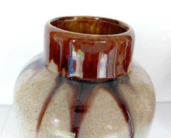 Vintage Art Déco Druipglazuur Vaas, Thulin België Model 90-2 – Thulin Faiencerie, Vazen, Ceramic (photo 3 of 10)