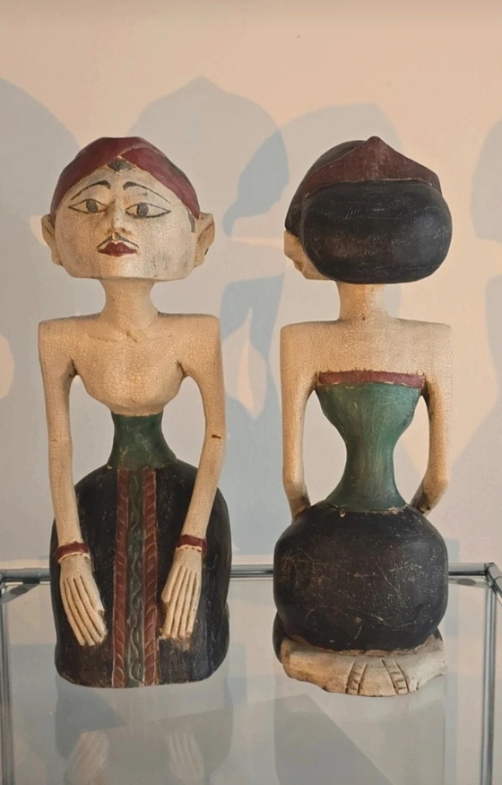 Image 1 of Juego Loro Blonyo – Madera maciza – ¡41 cm y 4 kilos!