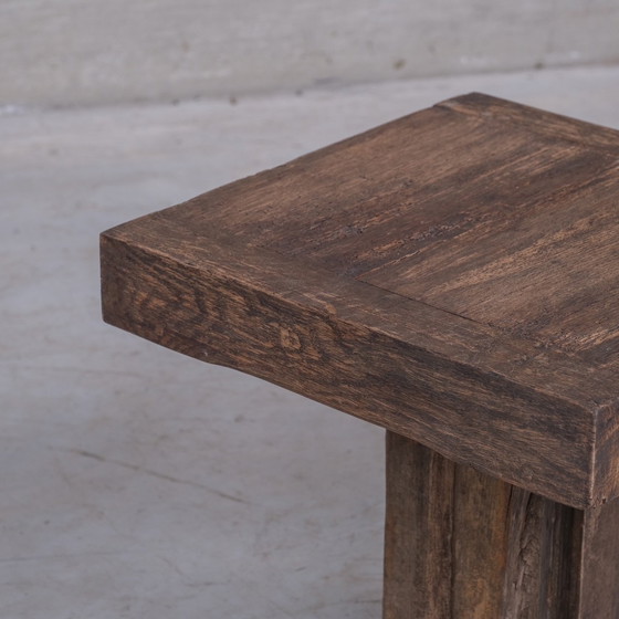 Image 1 of Pair of Belgium Wabi-Sabi Wooden Side Tables