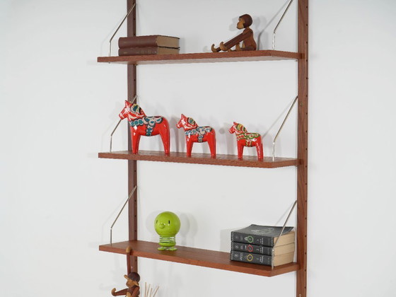 Danish Teak Veneer Modular Shelving System From The 1970s, Five Adjustable Shelves – Bookcases, Wood (photo 5 of 18)