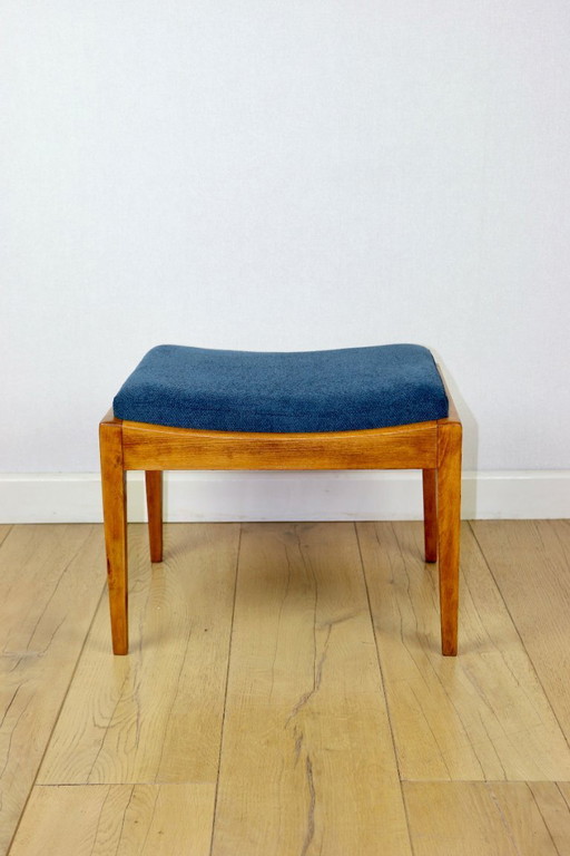 Stool seat navy blue structural fabric Art Deco - 2 pieces available