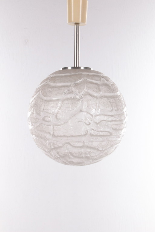 Doria Leuchten Glazen Globe Hanglamp, 1970s