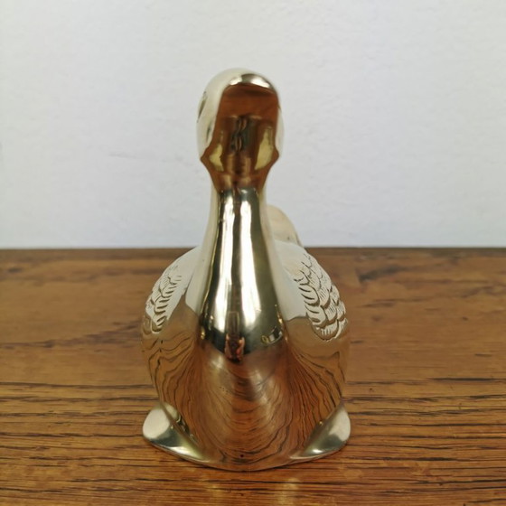 Image 1 of Set aus zwei Messingstatuen zweier Enten. Messingfigur