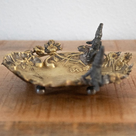 Petit plat ancien Art Nouveau : orné de gnomes et de motifs floraux – Objets déco, Brass (photo 11 of 13)