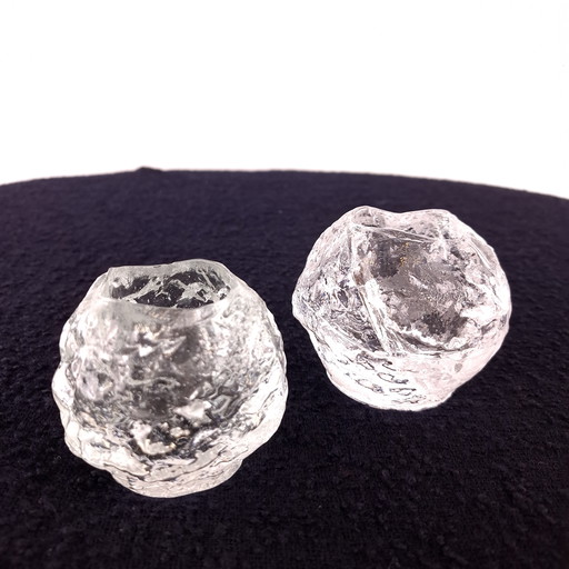 2x Vintage Kosta Boda Snowball Teelichthalter Ann Wärff