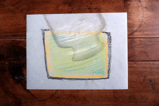 Image 1 of Paire de dessins figuratifs vintage au fusain et au pastel des années 1970, études de nus – 2C50