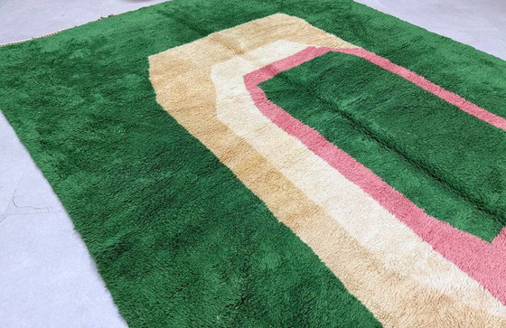 Alfombra marroquí verde a medida 2.5/1.6 – Wool, Cotton, Modern (photo 4 of 11)