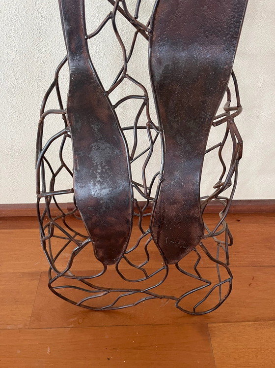 Unique reinforcing steel floor clock – Metal, Iron (photo 5 of 7)