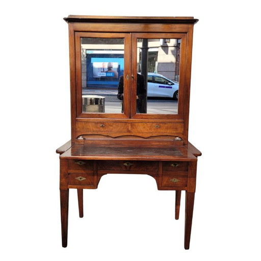 Bonheur du Jour Schreibtisch, Mahagoni und Leder, Verzeichnis, 19. Jahrhundert – Frankreich