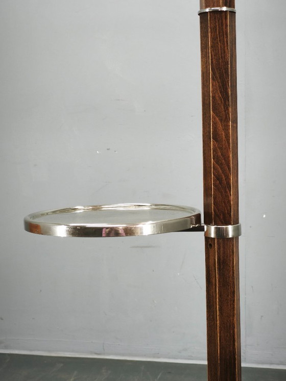 Image 1 of Tsjechische Art Deco verstelbare vloerlamp met tafel, jaren 1930