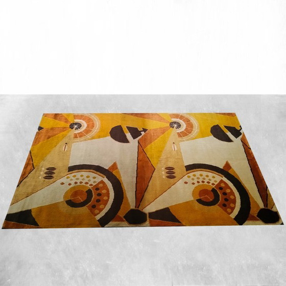 Image 1 of 1950s Constructivist Mechanical Futuristic Rug/Tapestry. Made in France