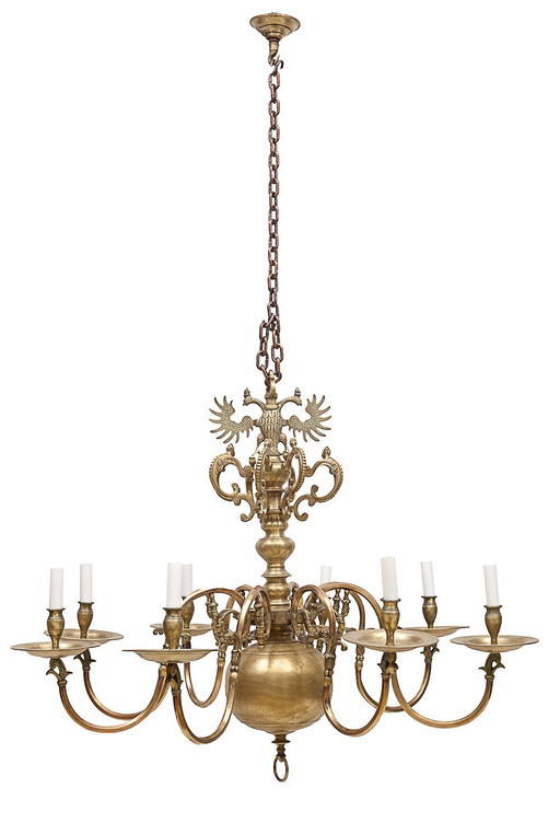 Large 8-light Dutch chandelier