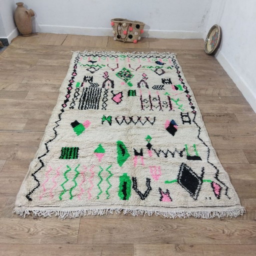 Authentiek Marokkaans Azilal-tapijt 260 x 150 cm – Handgemaakt Berber wollen tapijt