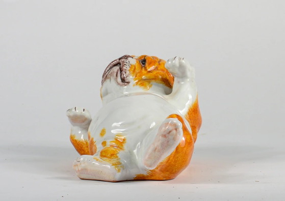 Sculture in Ceramica di Bulldog Stile Guido Cacciapuoti, a Pancia in Su (photo 9 of 10)