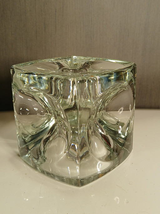 Portacandele a cubo in vetro in stile moderno di metà secolo