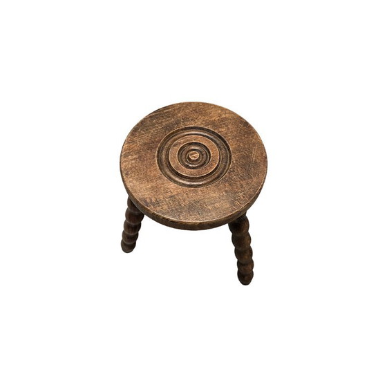 Vintage French beech tripod stool, 60s/70s – Wood (photo 3 of 5)