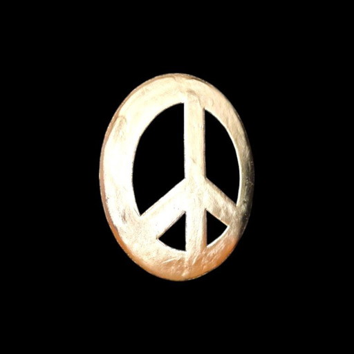 Friedenslogo-Kunstwerk, vergoldeter Rahmen (23 Karat), limitierte Auflage