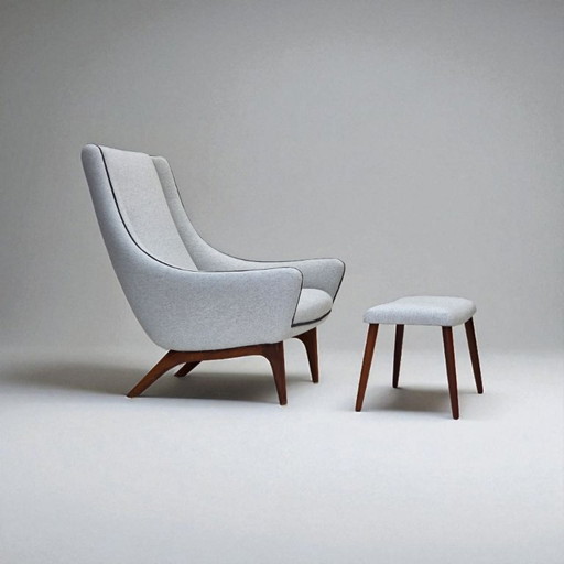 1960s, Danish design by Illum Wikkelsø, model ML 140, stool, reupholstered.
