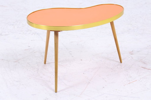 Vintage kidney-shaped table | Mid - Century flower table | side tables orange 60s #07-58
