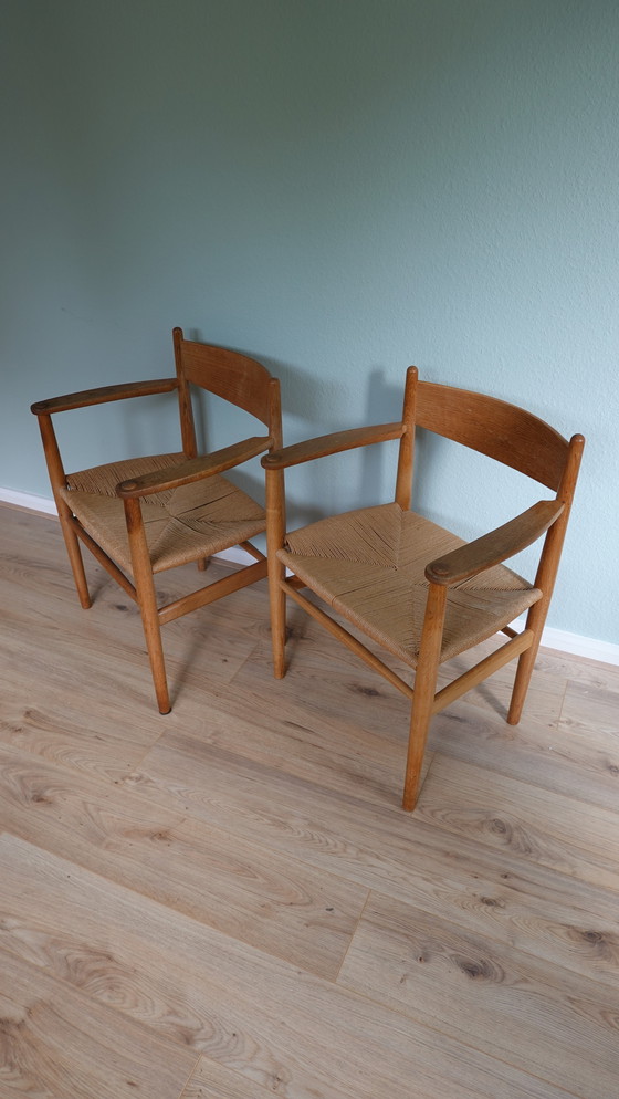 Image 1 of 2X Ch37 Eetkamerstoel Carl Hansen & Son Ontworpen Door Hans J. Wegner