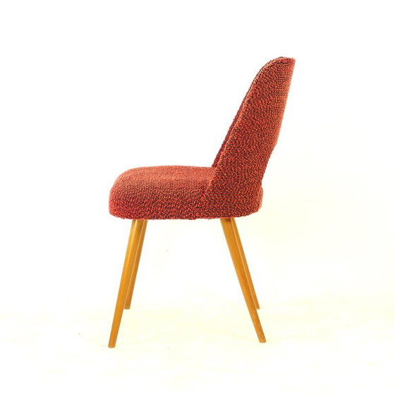 Vintage eetkamerstoelen van Oswald Heardtl voor Ton, Tsjechoslowakije, jaren 60, set van 4 – Textile, Wood (photo 11 of 15)