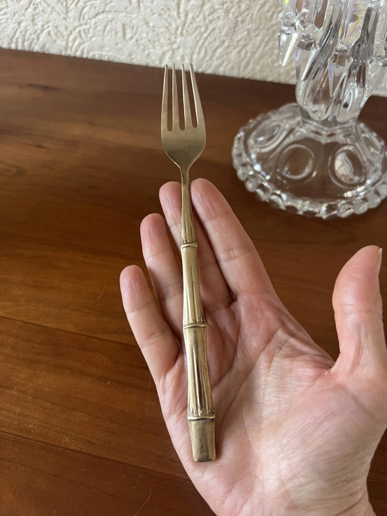 Set di posate in bambù. 47 pezzi. Ottone massiccio. – Bamboo, Brass, Mid Century Modern (photo 7 of 7)