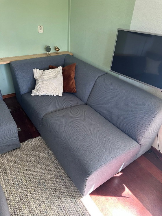 Steel Blue Corner Sofa with Ottoman by Bodilson – Textile (photo 2 of 5)
