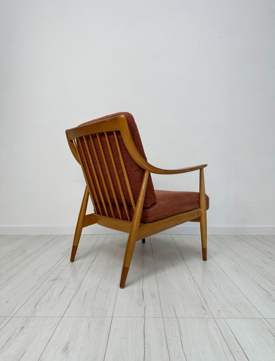 Image 1 of Jaren 50 Deens Eiken Fauteuil FD 145 van Peter Hvidt & Orla Mølgaard-Nielsen voor Frankrijk & Daverkosen – Vintage Lounge Chair