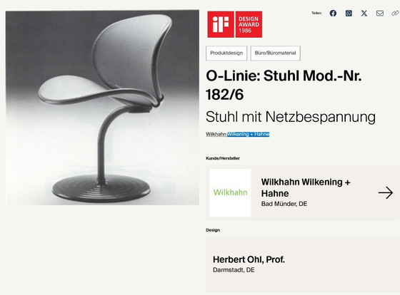 Image 1 of Come nuove! Set vintage di 4 sedie O-Line, disegnate dal Prof. Herbert Ohl per Wilkhahn nel 1982, in condizioni da museo!