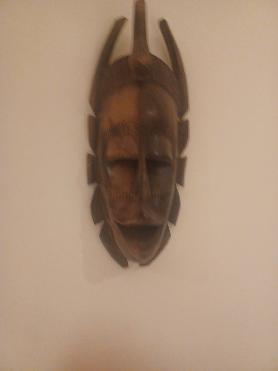Image 1 of Máscara africana de madera, República Democrática del Congo, posterior a 1960, estilo songye/luba kifwede, tallada a mano, 37 cm