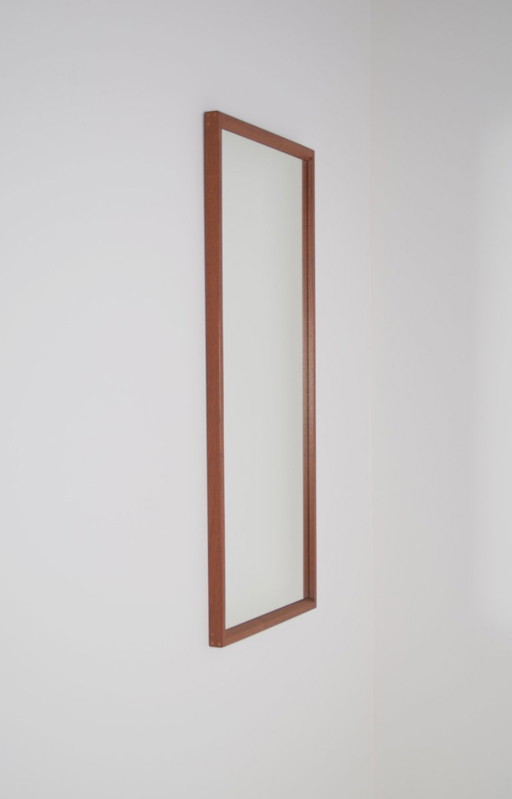 Miroir danois en teck par Kai Kristiansen pour Aksel Kjersgaard, 1960 – spiegels, Glass, Wood