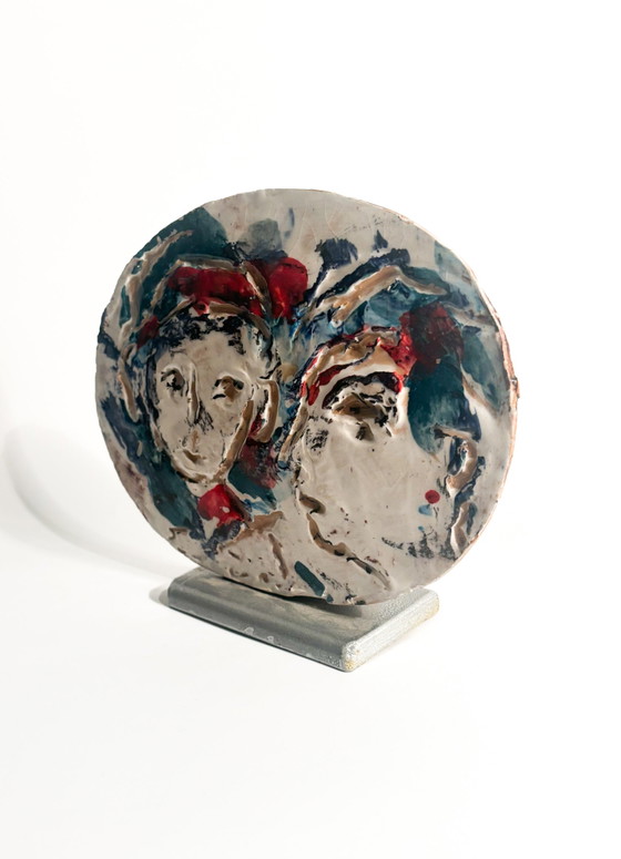 Assiette en céramique peinte par Ernesto Treccani, années 1970 – Objets déco, Ceramic (photo 5 of 6)