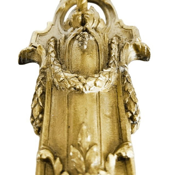 Image 1 of Antique brass Baroque Rococo wall lamp rose 1930s