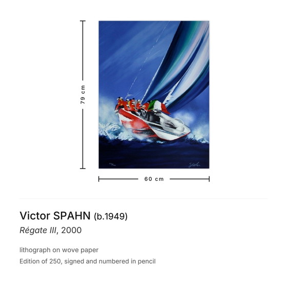 Image 1 of Litografia firmata da Victor SPAHN Régate III, 2000.