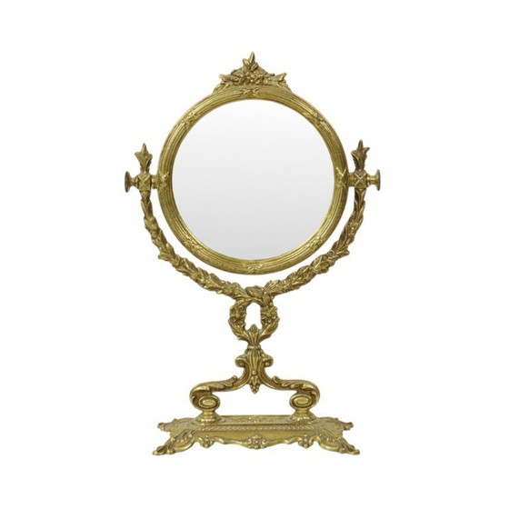 Image 1 of Classic Brass Table Mirror
