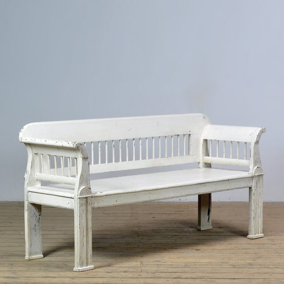 Image 1 of Banc ancien en pin, années 1900