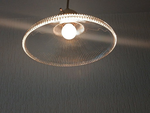 Lampada a sospensione in vetro Holophane - 27 cm - Vintage