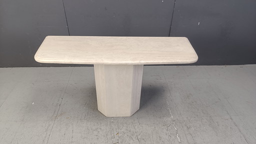 Vintage Travertine Console Table, 1970s