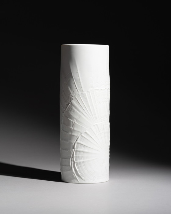 Image 1 of XL Rare Rosenthal Studio-Linie Vase OP ART Martin Freyer Bisque Porcelain H33cm