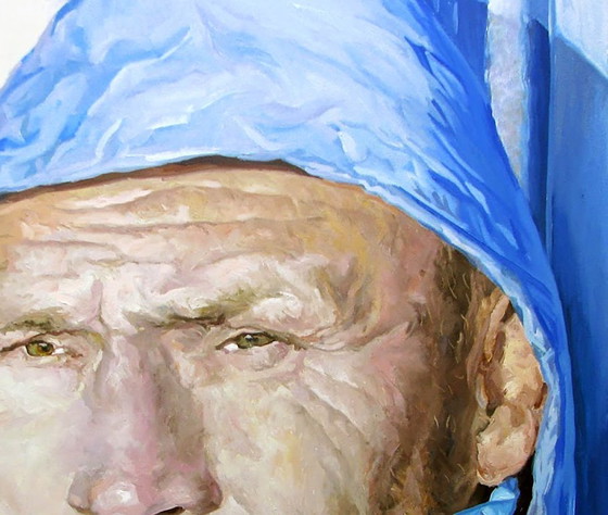 Peinture à l'huile originale, art contemporain, photoréalisme figuratif, autoportrait – Peintures et dessins (photo 5 of 7)