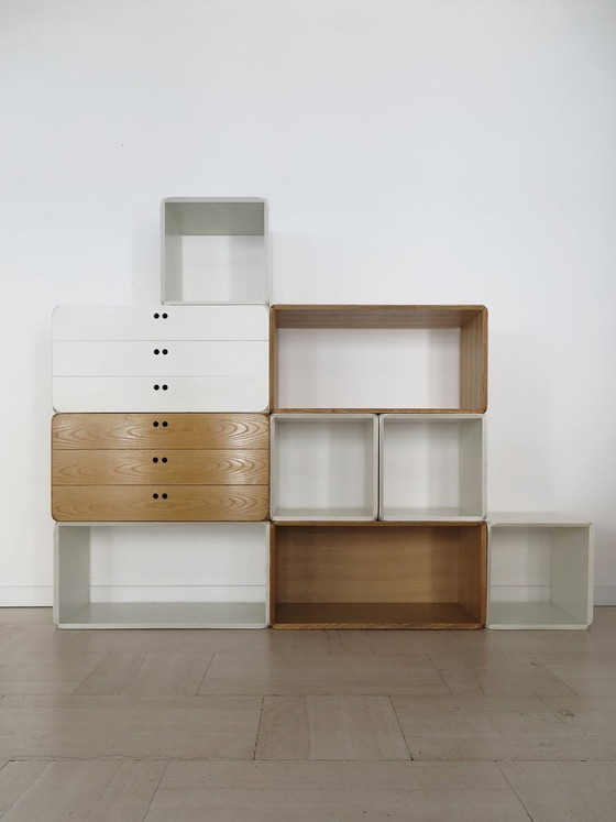 Two-tone modular Bookcases Samara by Derk Jan De Vries for Maisa, Italy, 70s, 8-piece set, White (photo 6 of 23)
