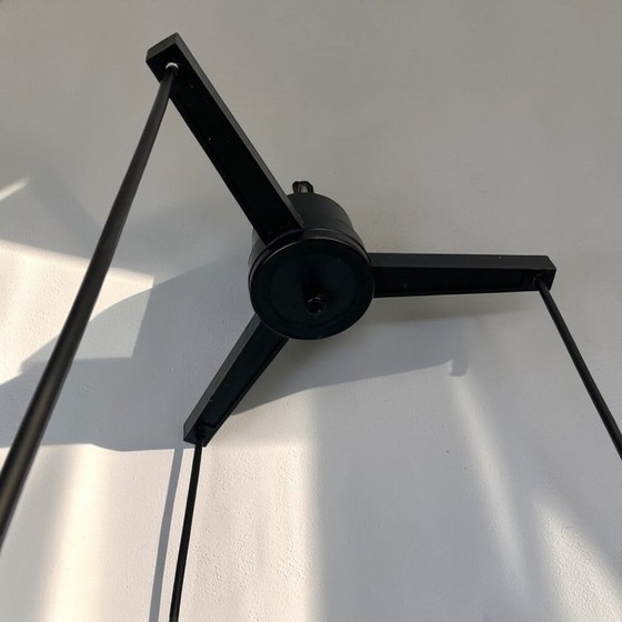 Image 1 of Lustre à trois lumières en verre bullé de style moderne du milieu du siècle