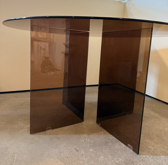 Image 1 of Bruin glazen eet tafel 120  westwing 